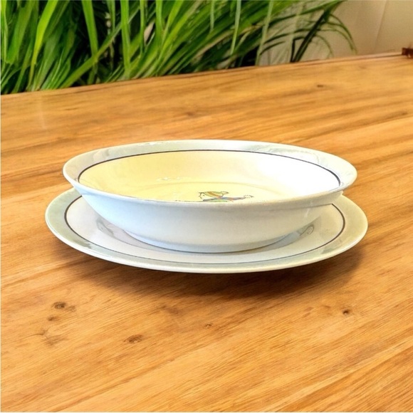 VINTAGE Hand-Painted Kids Dish Set - Duck, Dog, & Child Design - Made in Japan - Picture 3 of 14